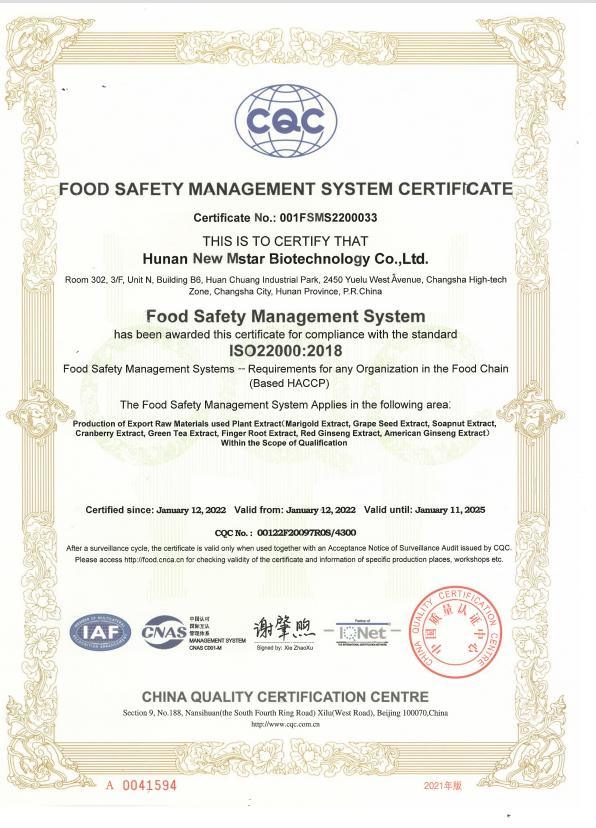 Extracto puro de Lysimachia Christinae Hance del 100% kosher de ISO22000 Halhal